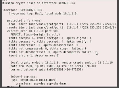 show crypto ipsec sa interface